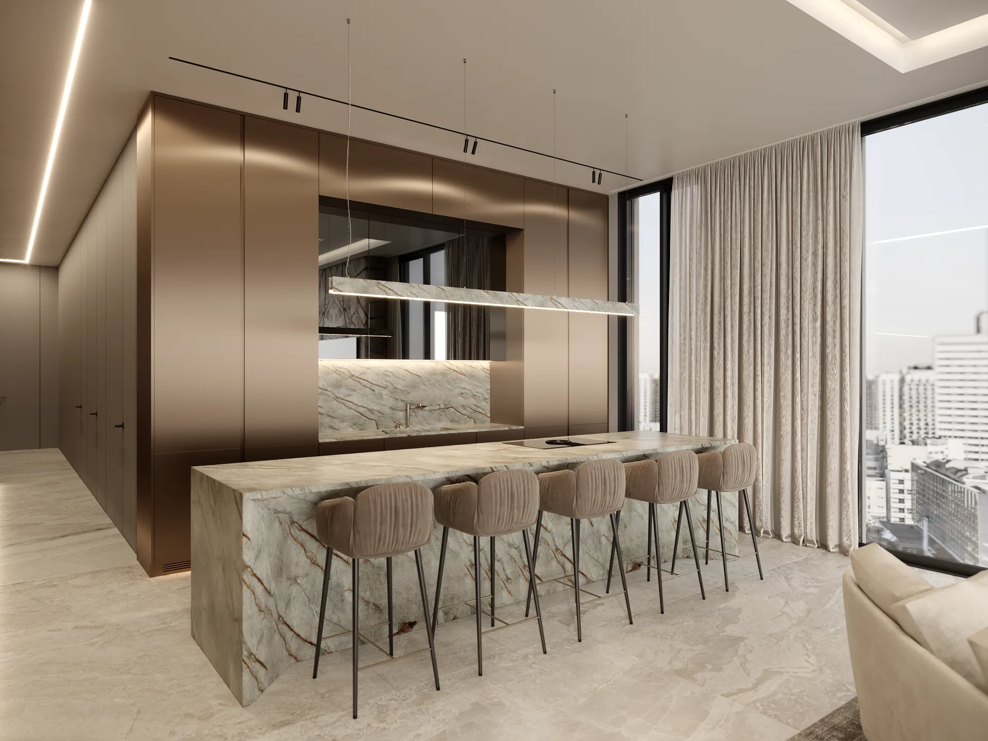 Golden Penthouse, detail
